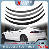 XVIP Real Carbon Fiber Spoiler For Tesla ModeY 2021-24 Model3 2017-23 Highland 2024 Trunk Wing Original Car Spoiler Accessories